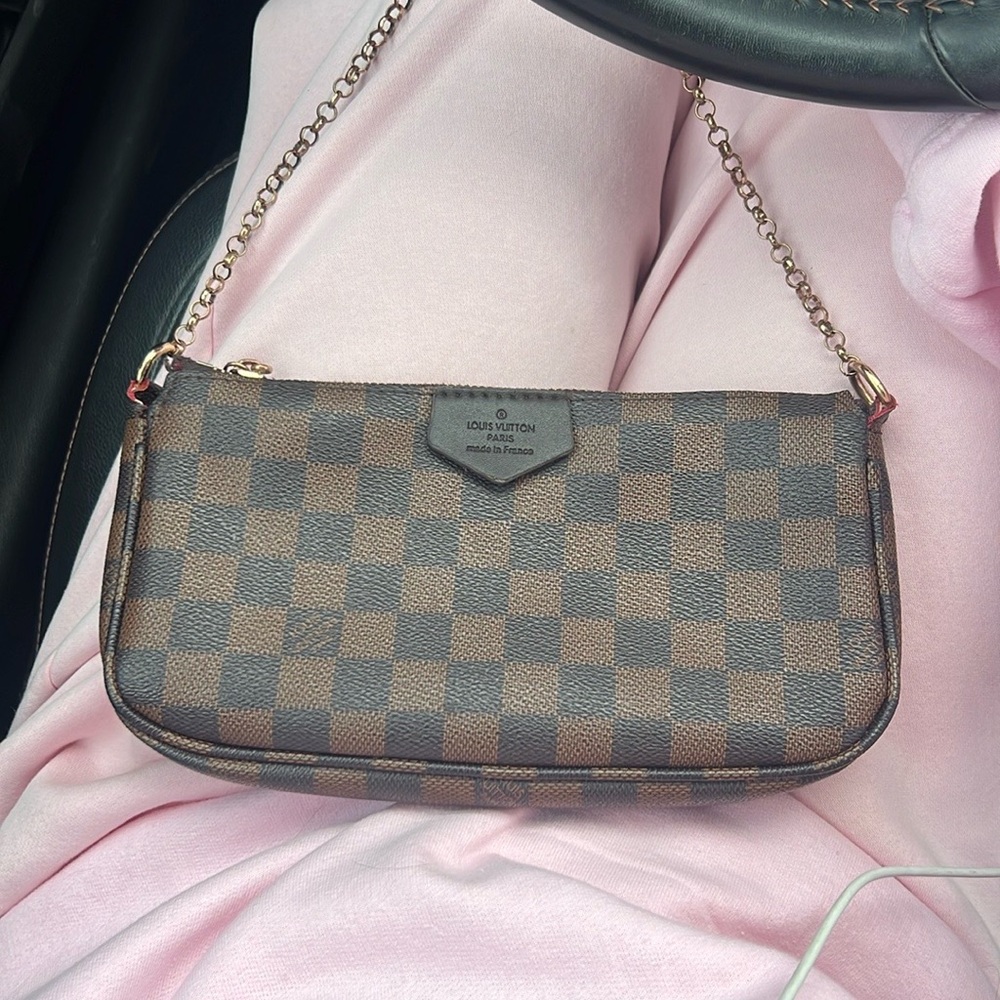 Brown Checkered Women's Bag